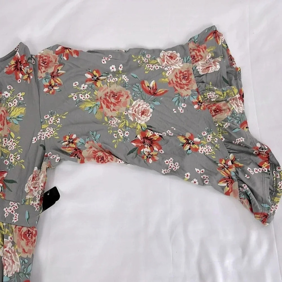 Torrid Knit NEW Babydoll Super Soft Surplice Volume Sleeve Floral Top - Picture 4 of 6